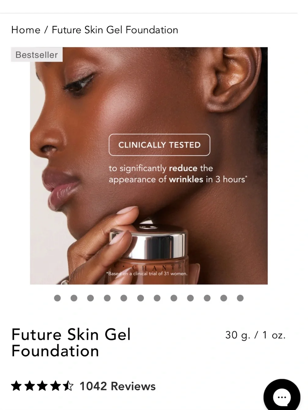Chantecaille 2N Ivory Future skin gel foundation